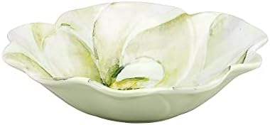 UP 12 Piece Magnolia Melamine Dinnerware Sets, Outdoor Dishes Set, Plates and Bowls Sets, Service for 4, Green