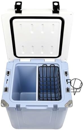 Steel Mesh Storage Basket 35/45/50 QT Cooler, Rustproof Food Organizer Bin Camping Fishing RV, Keeps Items and Separated