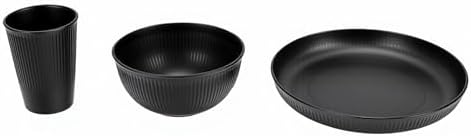 Dinnerware Set Service for 4 Durable Reusable Plates and Bowls for Outdoor Camping PP Material