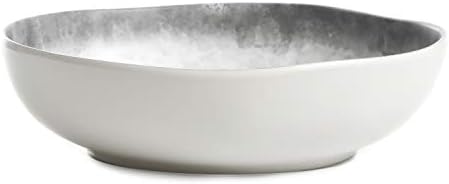 Gibson Home Granite Organic Round Melamine Plastic Dinnerware Set, Service for Four (16pcs), Marble