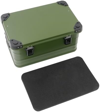 Aluminum Storage Box with Lid, 50L/13.21Gal Heavy Duty Overland Storage Box Stackable Trunk Organizer with Handles & Latches for Truck Bed SUV Camping Outdoor Home Organization