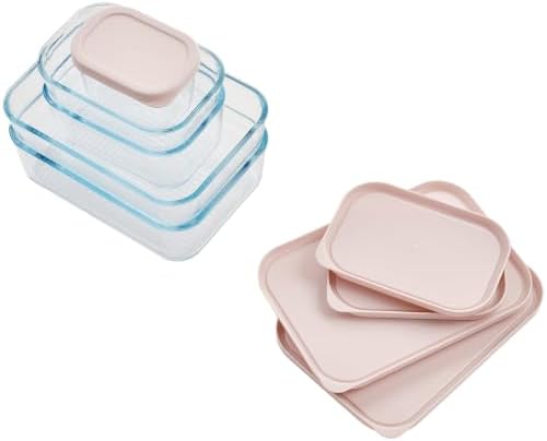 Glass Food Storage Containers with Lids - 18 Piece - 10.5 oz, 17.6 oz & 25.4 oz Sets Glass with BPA-Free Leak Resistant Stackable Lids - Microwave, Oven & Dishwasher Safe - Ideal for - Berry Blush