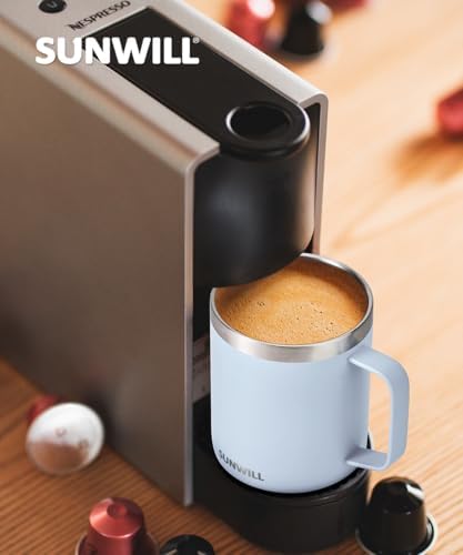 SUNWILL Travel Coffee Mug Set of 4, 14 oz Insulated Stainless Steel