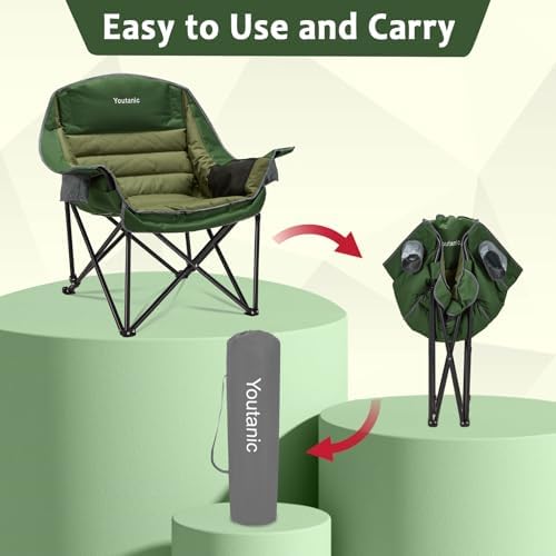 Youtanic Oversized Camping Chair, Portable Folding Camping Chairs