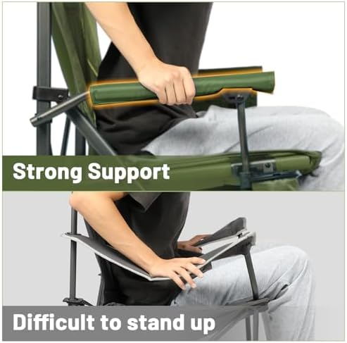 TIMBER RIDGE Oversized Folding Camping Chair High Back 500lbs