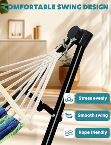 ANYOO 2-in-1 Hammock & Chair Stand with Collapsible Steel Frame & Carry Bag
