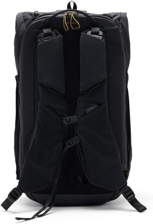 Peak Design Outdoor Backpack 25L, Black, Compact and Lightweight Frameless Daypack, Ultra Cinch Roll-Top Design, Ideal for Day Hikes, Camera Carry and Commuting, Versatile Backpack for Men and Women