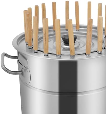 Large Portable Charcoal Grills, 2 in 1 Vertical Smoker, 360Β° Smokeless Stainless Steel BBQ Grill Barrel for Outdoor Barbecue, Camping, And Backyard Cooking (Mini-20 Skewers)