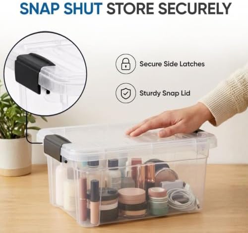 Superio 3.4 Quart Clear Plastic Storage Boxes with Lids, Stackable Organizer Containers, BPA-Free Storage Bins for Home, Office, School & Dorm, 1 Pack