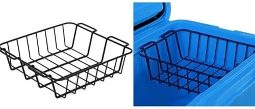 Multi-section Iron Basket Camping Storage Basket for Separating and Organizing Food and Drinks, Lightweight and Portable Design (315x297x86mm)