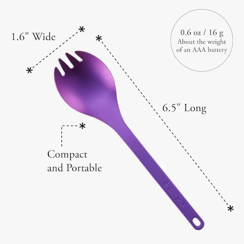 Snow Peak Titanium Spork for Outdoor Use, Portable and Durable, Purple