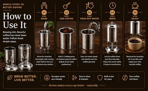 South indian filter coffee maker indian style 10.1 oz (300 ml)
