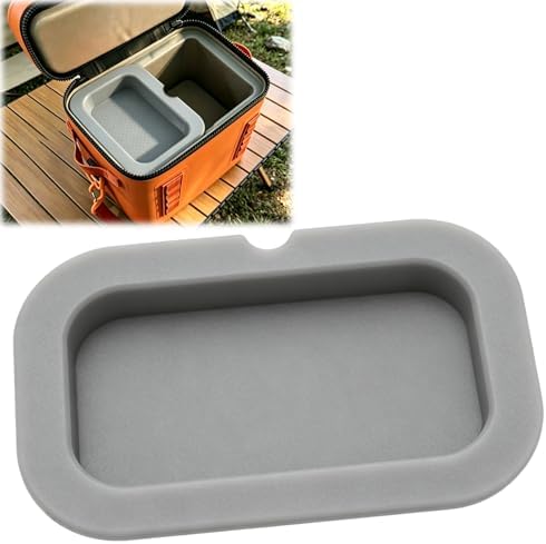 Top Tray Insert Cooler Organizer Storage Rack Compatible with Yeti Hopper Flip 12 Firm Material Lightweight Removable Food Divider for Camping Fishing Outdoor Travel Cooler Accessories (No Holes)