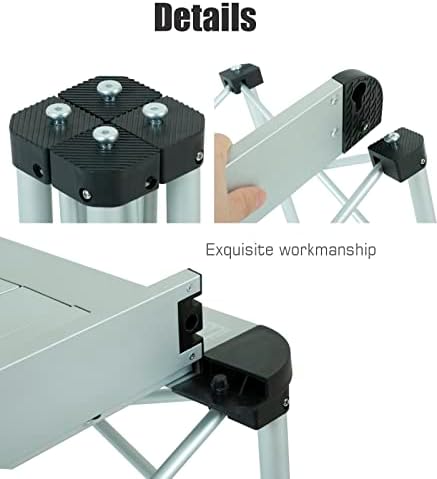 iClimb Lightweight Stable Alu. Folding Square Table Roll Up Top (Nature, S)