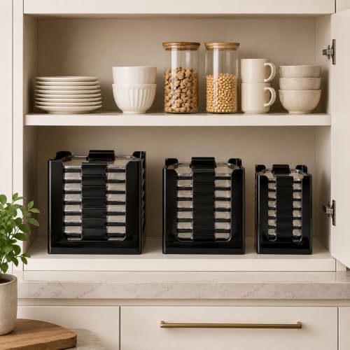Lid Organizer for Rubbermaid Brilliance, Fits 0.5, 1.3, 3.2 & 4.7 Cup