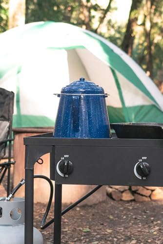 Stansport Enamel Coffee Pot 20 Cup (10348), Blue, 9.25" L x 9.25" W x 9.5" H