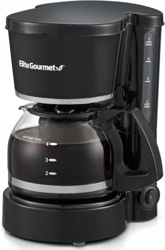 Elite Gourmet EHC-5055 Automatic 5-Cup Brew & Drip Coffee Maker with Pause N Serve Reusable Filter,On/Off Switch,Water Level Indicator,(Pack of 8)