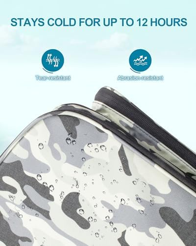 HXLGMD Fishing Backpack with Rod Holders, Double Layer Large Water-resistant Tackle Bag Store Gear with Cooler, Grey