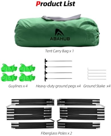 Abahub Portable Screen House Tent for 4-6 Person, 9.8x9.8x6.7 ft, Green