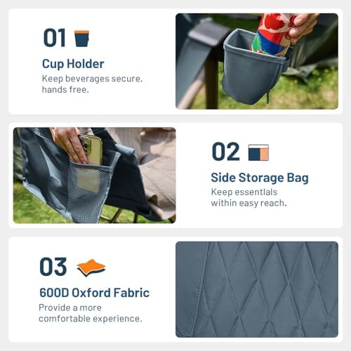TIMBER RIDGE Hammock Camping Chair, Portable Oversized Swinging Camp Chairs