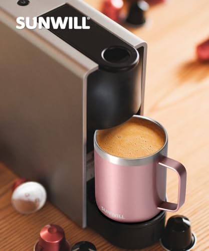 SUNWILL Travel Coffee Mug with Lid, 14 oz Insulated Stainless Steel