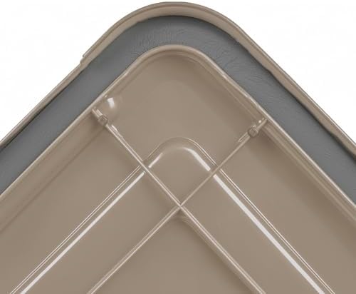 IRIS USA 4-Pack 63 Qt Storage Bins with Gasket Lids, Tan