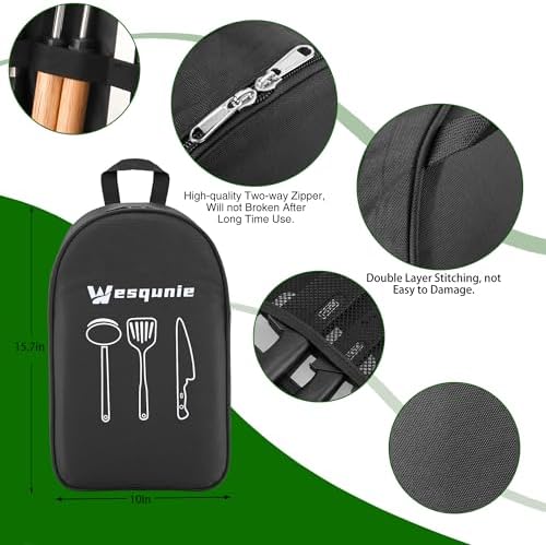 Wesqunie Silicone Cooking Utensils Set, Cookware Set for Outdoor Camping