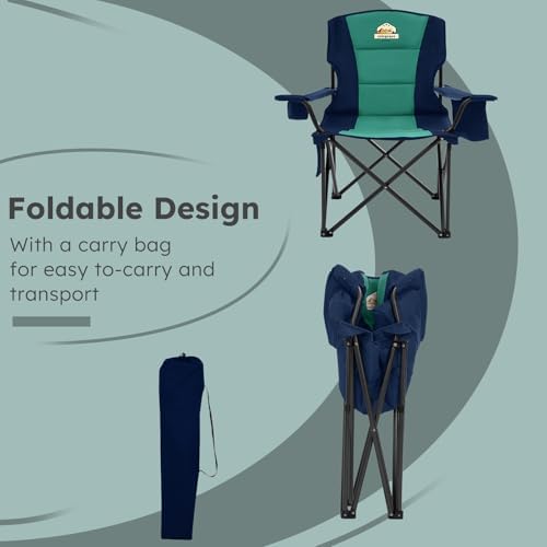 Colegence Oversized Heavy Duty Camping Chairs, 2 Pack, 450 lb, Dark Blue