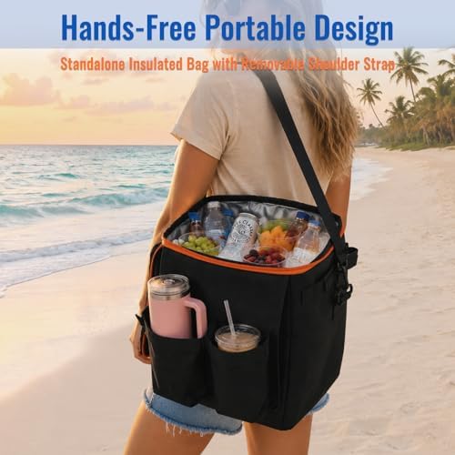 2-in-1 Cooler Mesh Organizer Insert for XL Rubber Beach Totes