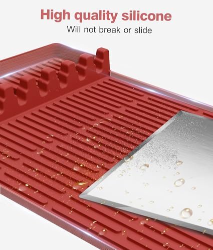 Silicone Grill Mat for Blackstone Griddle Accessories, 8-Slot Tool Mat