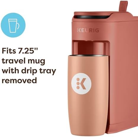 Keurig K-Mini Mate Single Serve K-Cup Pod Coffee Maker, Brews Up to 12 oz Cup, Compact Portable Coffee Machine for Small Spaces, Great for Dorms & Offices, Red Rocks