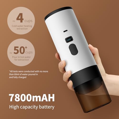 3-In-1 Portable Coffee Maker, 15 Bar Espresso Maker with LED Display