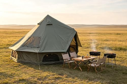 Pop Up Yurt Cabin Tent Waterproof Large Family 4-8 Person Easy Set