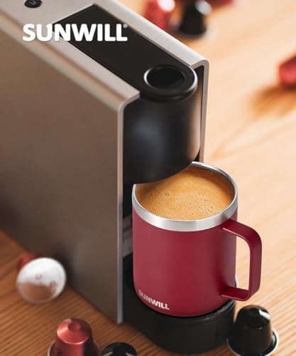 SUNWILL Travel Coffee Mug with Lid, 14 oz Insulated Stainless Steel