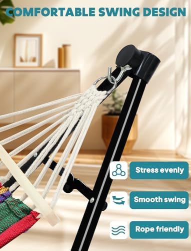 ANYOO 2-in-1 Hammock & Chair Stand with Collapsible Steel Frame & Carry Bag