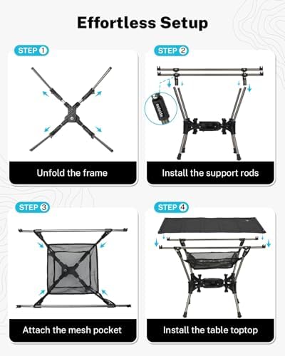 Gonex Portable Camping Table, Lightweight Foldable Camp Side Table