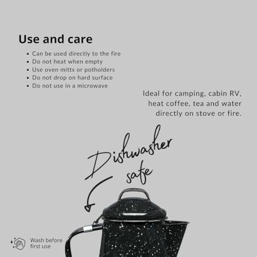Granite Ware Coffee Boiler, 3 Qt - Speckled Black