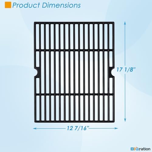 17 1/8" x 12 7/16" Cooking Grates Replacement for Nexgrill 720-0830MN, 720-0670E, 720-0737, Grill Master 720-0670E, Grill Chef BM616, GC610, Cooking Grid for Nexgrill Grill Grates Replacement