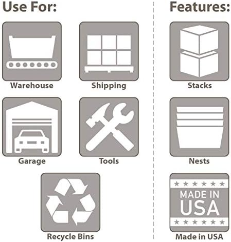 Akro-Mils 35230 Nest and Stack Plastic Storage Container and Distribution Tote, (23-1/2-Inch L x 19-1/2-Inch W x 13-Inch H), Blue, (3-Pack)