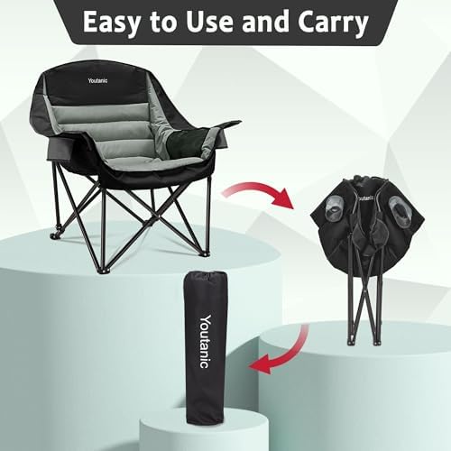 Youtanic Oversized Camping Chair, Portable Folding Camping Chairs