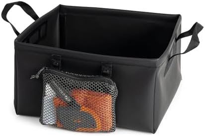 GSI Outdoors Crossover Sink & Clean-Up Set, Collapsible Camp Basin with Soap Bottle, Sponge & Microfiber Clot