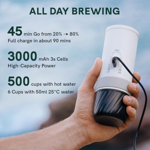 OutIn Mino Portable Electric Espresso Machine for Travel with Self-Heating
