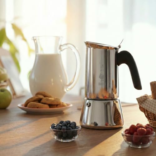 Bialetti - Venus Induction, Stovetop Coffee Maker, Suitable for all Types of Hobs, Stainless Steel, 6 Cups (7.9 Oz), Silver