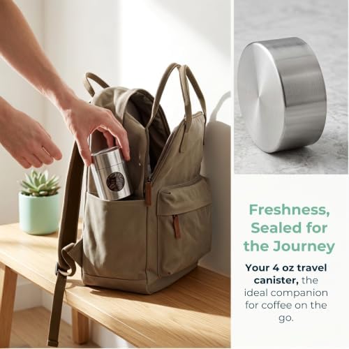 Coffee Gator Mini Coffee Canister- 4oz Borosilicate Glass
