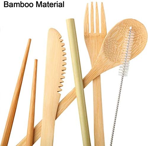 Boao 4 Sets Bamboo Utensils Wooden Utensils Set, Chic Style