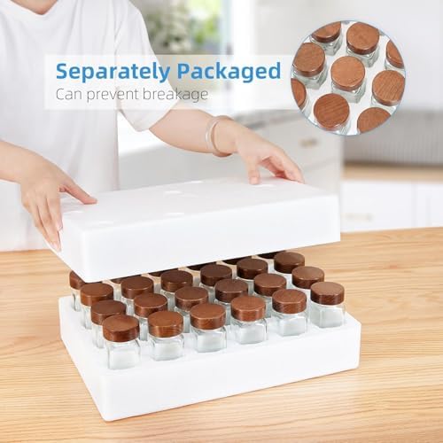 Yangbaga Glass Spice Jars with Labels, 14pcs 4oz Seasoning Organizer Jars