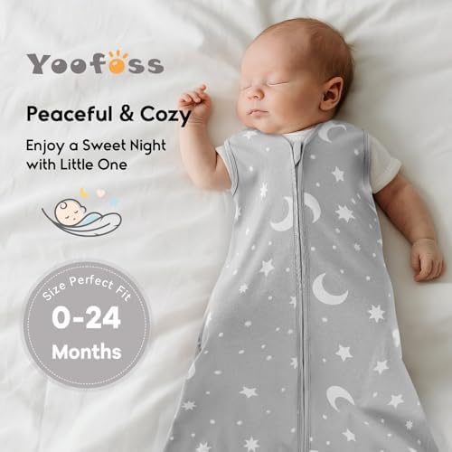 Yoofoss Baby Sleep Sack 18-24 Month 0.5TOG 100% Organic Cotton 2-Way Zipper