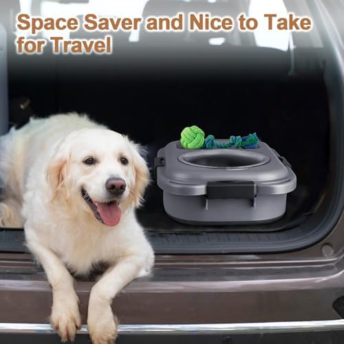 Dog Food Storage Container,2 Pack 25 lbs Airtight Collapsible Cat Food Storage Container with Attachable Wheels, Portable Handle, Dog Food Scoop for Dog Cat Bird Pet Dry Food Storage Bin Large