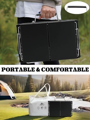 Charmline 15x11 inches Portable Charcoal Grill, Compact Portable BBQ Grill, Tabletop Charcoal Grills for Camping, Picnics, Gardens and Beach Parties, Black