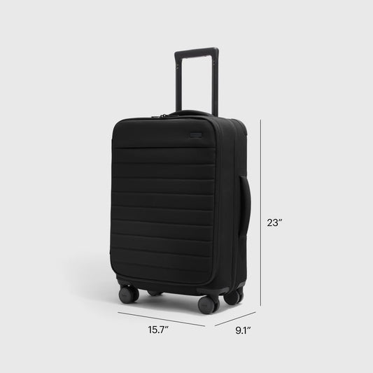 Away Softside Bigger Carry-On Suitcase, 23 Inch Lightweight, Expandable High-Strength Nylon Luggage With Spinner Wheels, Meets Requirements for Most Major Airlines, Jet Black